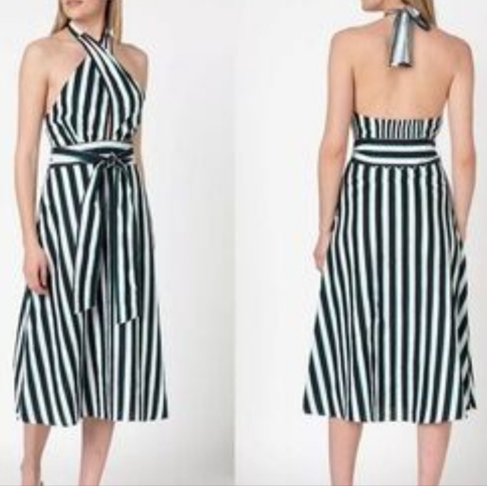 Banana Republic NWT Black and White Halter Backless Dress